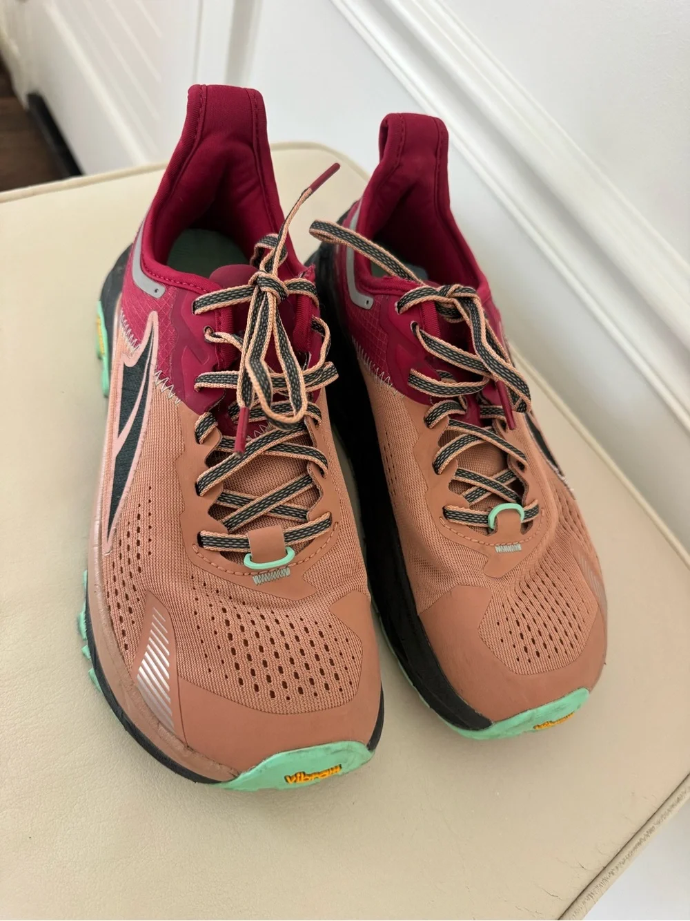 Altra Women's Trail Shoes in Rosewood, Burgundy & Mint